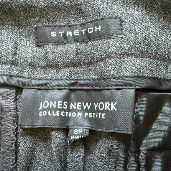 Jones NY Gray Trousers Work Pants Straight Leg Dress Pants Size 8P Corpcore NWT - Picture 5 of 9
